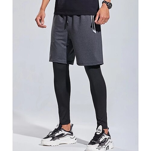 

Men's Compression Pants Running Shorts With Tights Drawstring 2 in 1 Compression Clothing Athletic Athleisure Spandex Breathable Quick Dry Moisture Wicking Fitness Gym Workout Running Sportswear