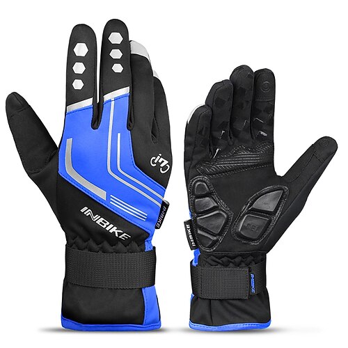 

INBIKE Winter Gloves Bike Gloves Cycling Gloves Touch Gloves Winter Full Finger Gloves Anti-Slip Reflective Adjustable Waterproof Sports Gloves Mountain Bike MTB Road Cycling Ski / Snowboard Green