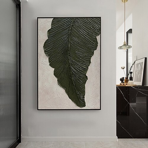 

Handmade Oil Painting Canvas Wall Art Decoration Modern Abstract Texture Leaves for Home Decor Rolled Frameless Unstretched Painting