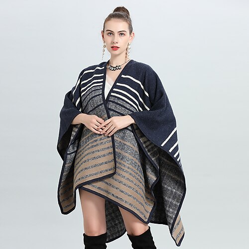 

Women's Wrap Cape Elegant Casual Daily 3/4 Length Sleeve Polyester Wedding Wraps With Splicing For Wedding Spring