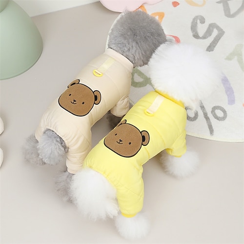 

Dog Cat Sweater Jumpsuit Animal Solid Colored Cute Sweet Dailywear Casual Daily Winter Dog Clothes Puppy Clothes Dog Outfits Soft Yellow Khaki Costume for Girl and Boy Dog Cotton S M L XL 2XL