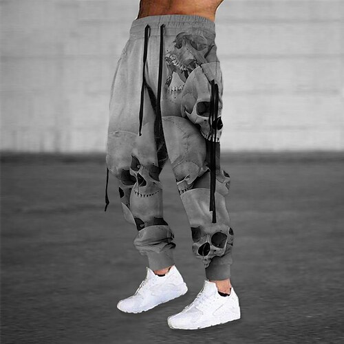 

Men's Sweatpants Joggers Trousers Drawstring Elastic Waist Ribbon Graphic Prints Comfort Breathable Sports Outdoor Casual Daily Cotton Blend Terry Streetwear Designer Gray Micro-elastic / Elasticity