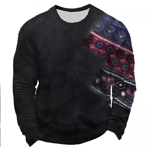 

Men's Unisex Sweatshirt Pullover Black Crew Neck Graphic Prints Print Daily Sports Holiday 3D Print Streetwear Designer Casual Spring & Fall Clothing Apparel Hoodies Sweatshirts Long Sleeve