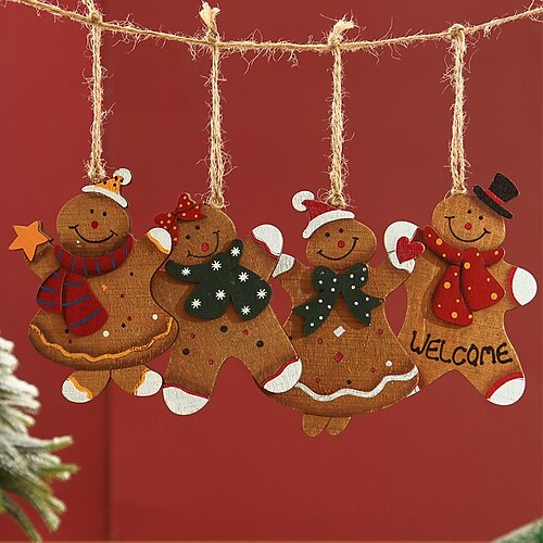 

4pcs Cartoon Christmas Ornaments, Holiday Decorations Party Garden Wedding Decoration 7.73.216 cm