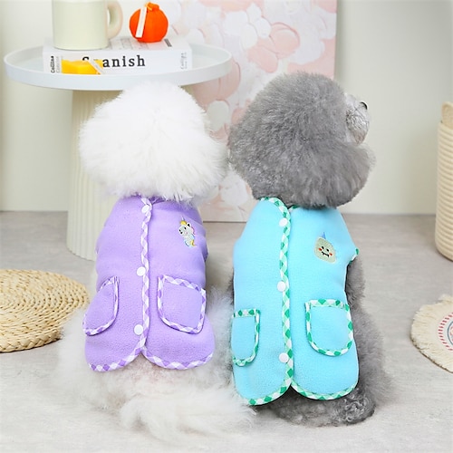 

Dog Cat Sweatshirt Animal Solid Colored Cute Sweet Dailywear Casual Daily Winter Dog Clothes Puppy Clothes Dog Outfits Soft Green Blue Purple Costume for Girl and Boy Dog Cotton S M L XL 2XL