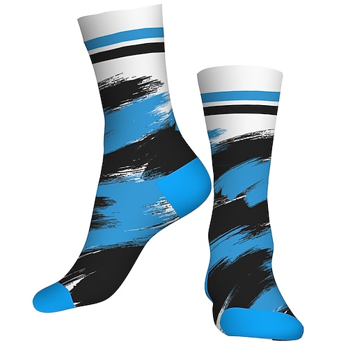 

Socks Cycling Socks Funny Socks Novelty Socks Men's Women's Bike / Cycling Breathable Soft Comfortable 1 Pair Graffiti Cotton Blue S M L