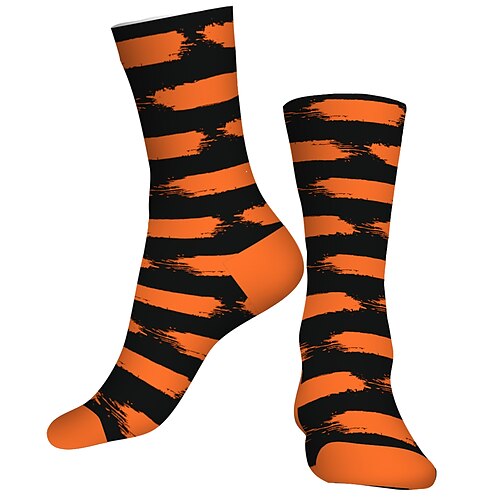 

Socks Cycling Socks Men's Women's Bike / Cycling Breathable Soft Comfortable 1 Pair Stripes Cotton Orange S M L / Stretchy