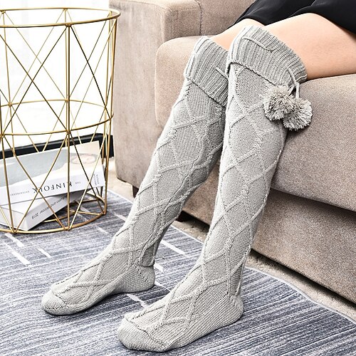 

Women's Knee High Socks Gift Daily Retro Polyester Knit Acrylic Fibers Casual Warm Elastic 1 Pair