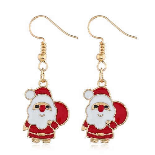 

Femme Boucles d'oreille Casual Noël Motif de flocon de neige Boucle d'oreille