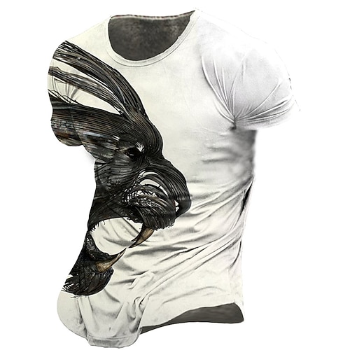 

Men's Unisex T shirt Tee Animal Graphic Prints Crew Neck White 3D Print Outdoor Street Short Sleeve Print Clothing Apparel Vintage Sports Designer Casual / Summer / Summer