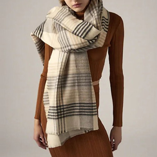 

Women's Women's Shawls & Wraps Outdoor Dailywear Holiday Brown Scarf Plaid