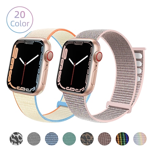 

Bucle deportivo Compatible con Apple Watch Correa 38mm 40mm 41mm 42mm 44mm 45mm 49mm Trenzado Eslático Ajustable Nailon correa de repuesto para Serie iwatch Ultra 8 7 6 5 4 3 2 1 SE