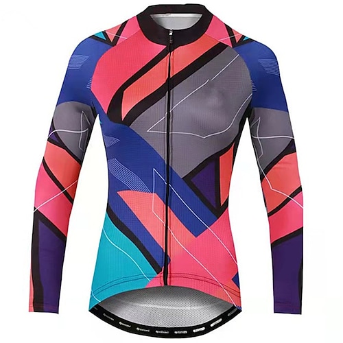 

Women's Cycling Jersey Long Sleeve Bike Top with 3 Rear Pockets Mountain Bike MTB Road Bike Cycling Reflective Strips Back Pocket Reflective Trim / Fluorescence Wicking Black Rosy Pink Rose Red