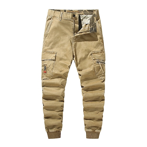 

Men's Cargo Pants Trousers Work Pants Multi Pocket Solid Color Comfort Breathable Casual Daily Going out Cotton Blend Sports Stylish ArmyGreen turmeric Micro-elastic