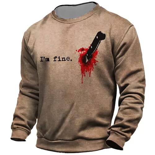 

Men's Unisex Sweatshirt Pullover Brown Crew Neck Letter Graphic Prints Print Daily Sports Holiday 3D Print Streetwear Designer Casual Spring & Fall Clothing Apparel Hoodies Sweatshirts Long Sleeve