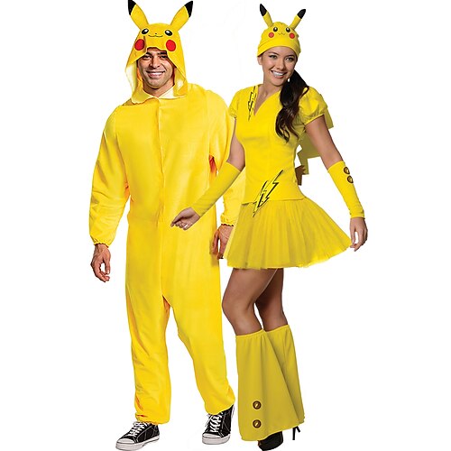 

PIKA PIKA Couples' Costumes Men's Women's Movie Cosplay Cosplay Halloween Yellow Leotard / Onesie Dress Pants Halloween Carnival Masquerade Polyester / Headwear