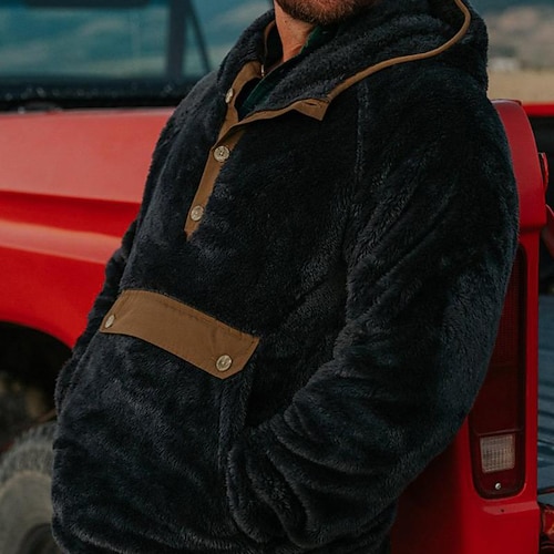 

Men's Winter Jacket Sherpa jacket Winter Coat Fleece Jacket Daily Holiday Going out Fall Winter Regular Coat Stand Collar Regular Fit Breathable Quick Dry Streetwear Classic & Timeless Casual Jacket