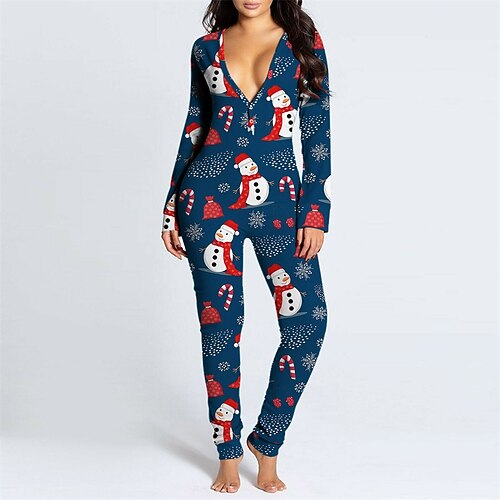 

Women's Jumpsuit Patchwork High Waist Print V Neck Elegant Holiday Going out Slim Long Sleeve Green Blue Red S M L Fall