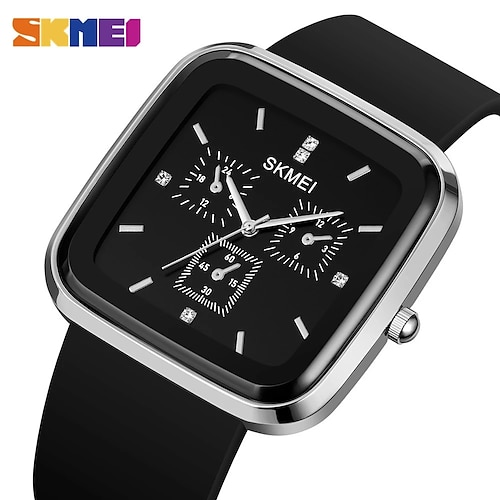 

SKMEI Top Brand Fashion Mens Watches Casual Silicone Strap Watch Men 3Bar Waterproof Quartz Wristwatches
