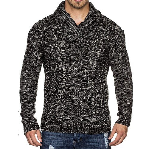

Men's Pullover Sweater Jumper Ribbed Knit Cropped Knitted Solid Color V Neck Basic Stylish Outdoor Daily Fall Winter Black Khaki M L XL / Cotton / Long Sleeve