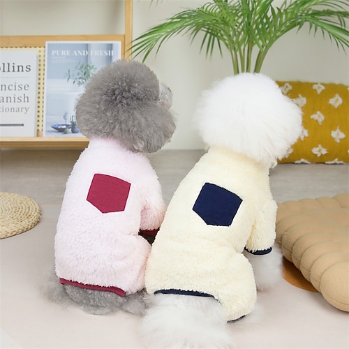 

Dog Cat Jumpsuit Solid Colored Cute Sweet Dailywear Casual Daily Winter Dog Clothes Puppy Clothes Dog Outfits Soft Gray Pink Yellow Costume for Girl and Boy Dog Cotton S M L XL 2XL