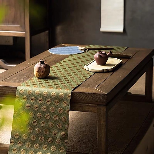 

Nishijin Woven Zen Tea Table Linen Waterproof Table Flag Fabric Chinese Simple Brocade Tea Table Tablecloth Cotton And Linen Tea Tray Mat