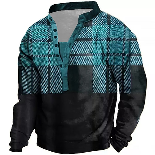 

Men's Unisex Sweatshirt Pullover Button Up Hoodie Color Block Graphic Prints Print Casual Daily Sports 3D Print Streetwear Designer Casual Clothing Apparel Hoodies Sweatshirts Long Sleeve Green Blue