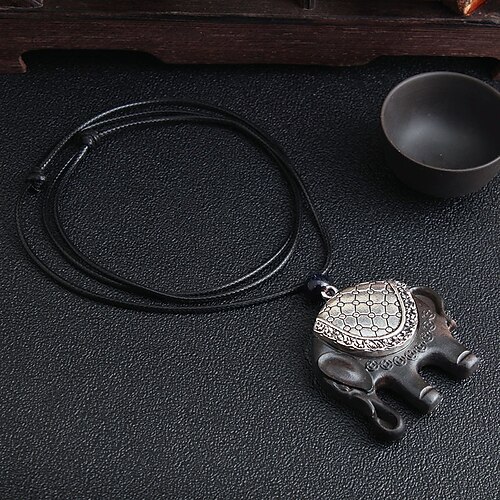 

1PC Pendant Necklace Long Necklace For Men's Women's Street Gift Daily Wooden Cord Retro Animal