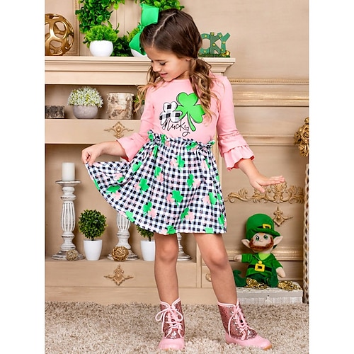 

kinderkleidung Mädchen Kleid Karikatur Langarm Täglich Urlaub Prinzessin Schön Baumwolle Übers Knie A Linie Kleid Herbst Winter 2-6 Jahre Rosa