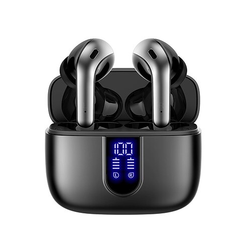 

Bluetooth Headphones True Wireless Earbuds LED Power Display Earphones with Wireless Charging Case IPX5 Waterproof in-Ear Earbuds with Mic for TV Smart Phone Computer Laptop Sports