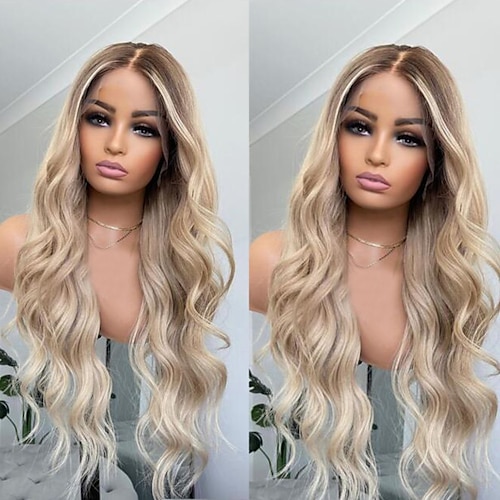 

Unprocessed Virgin Hair 13x4 Lace Front Wig Middle Part Brazilian Hair Body Wave Multi-color Wig 130% 150% Density with Baby Hair Natural Hairline 100% Virgin Glueless Pre-Plucked For Women Long