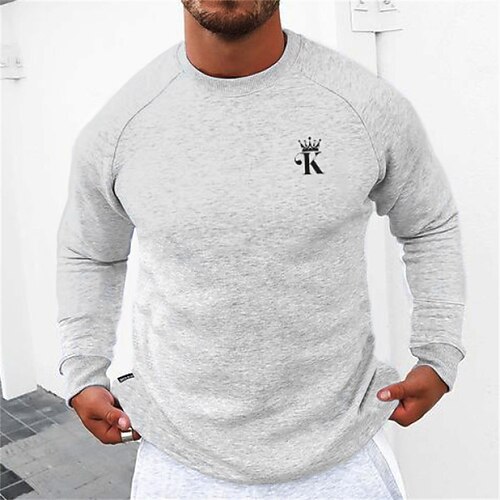 

Men's Sweatshirt Pullover White Crew Neck Graphic Color Block Print Patchwork Going out Streetwear Designer Casual Winter Fall & Winter Clothing Apparel Hoodies Sweatshirts Long Sleeve