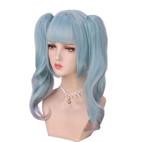 

Lolita wig Medium Two Ponytails Curly With Bang Party Wigs