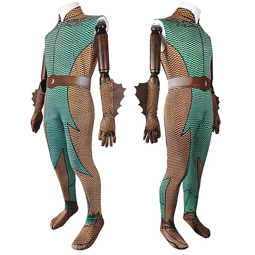 

The Boys Deep Superhero Zentai Suits Cosplay Costume Men's Women's Movie Cosplay Cosplay Halloween Green Gloves Zentai Waist Belt Masquerade Polyester