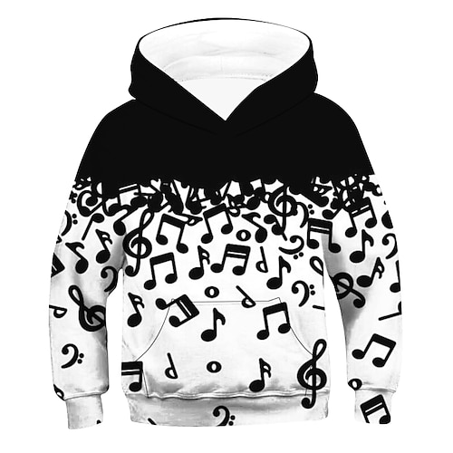 

Kids Boys Hoodie Graphic Outdoor 3D Print Long Sleeve Pocket Fashion 3-12 Years Winter Black