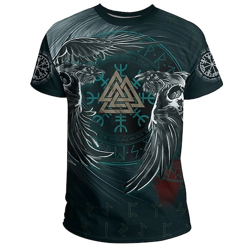 

Men's T shirt Tee Animal Graphic Prints Crew Neck Blue 3D Print Outdoor Street Short Sleeve Print Clothing Apparel Sports Designer Casual Big and Tall / Summer / Summer