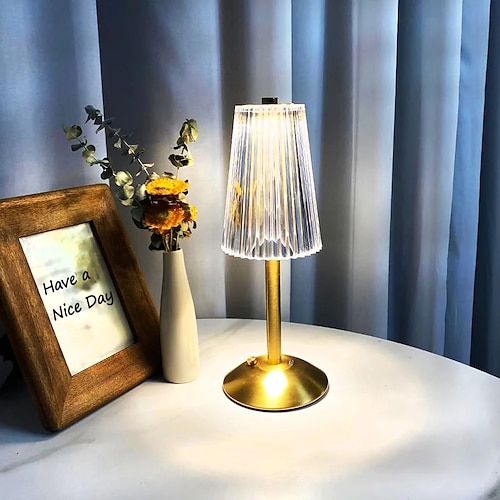

Crystal Table Lamp Light Luxury Bedroom Bedside Atmosphere Girl Ins Touch Dimming Rechargeable Decorative Table Lamp Night Light