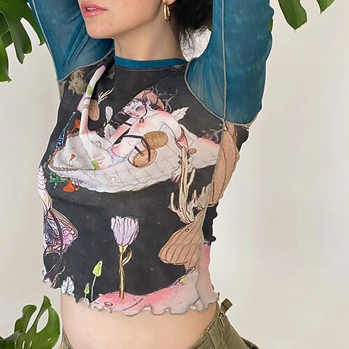 

Spicy Girls Punk & Gothic Y2K Year 2000 T-shirt Women's Japanese Cosplay Costumes Blue