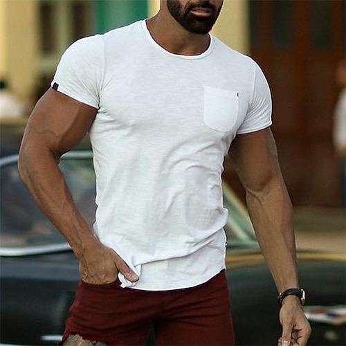 

Men's Unisex T shirt Tee Solid Colored Crew Neck White Outdoor Street Short Sleeve Clothing Apparel Sports Designer Casual Big and Tall / Summer / Summer