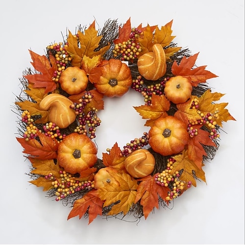 

Fall Wreaths worth imports 22-in berry wreath for Home Decor Farmhouse Indoor Outdoor Window Autumn Thanksgiving Decoration