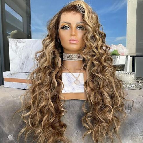 

Unprocessed Virgin Hair 13x4 Lace Front Wig Side Part Brazilian Hair Body Wave Multi-color Wig 130% 150% Density with Baby Hair Highlighted / Balayage Hair Natural Hairline 100% Virgin Pre-Plucked For