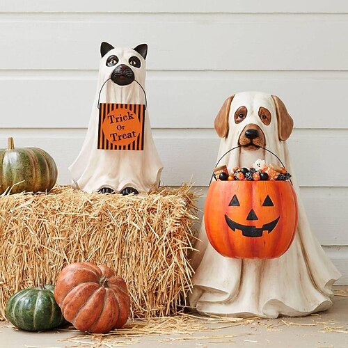 

Puppy Pumpkin Candy Bowl christmas ornament balcony door store gift resin crafts