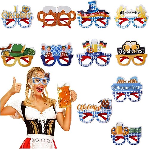 

Oktoberfest Party Glasses 1PCS Funny Glasses Bavarian Beer Festival Party Decoration Funny Oktoberfest Glasses for Children Adults Bavarian Oktoberfest Costume Decoration