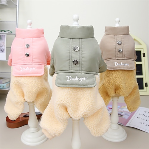 

Dog Cat Jumpsuit Color Block Solid Colored Cute Sweet Dailywear Casual Daily Winter Dog Clothes Puppy Clothes Dog Outfits Soft Green Pink Brown Costume for Girl and Boy Dog Cotton S M L XL 2XL