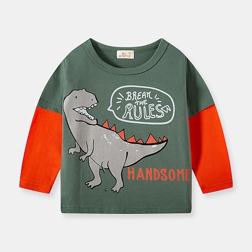 

Kids Boys Sweatshirt Cartoon School Long Sleeve Active 2-8 Years Winter Green Blue Yellow