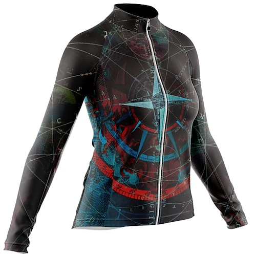

Women's Cycling Jersey Long Sleeve Bike Jersey with 3 Rear Pockets Mountain Bike MTB Road Bike Cycling Cycling Breathable Ultraviolet Resistant Quick Dry Black Polyester Sports Clothing Apparel