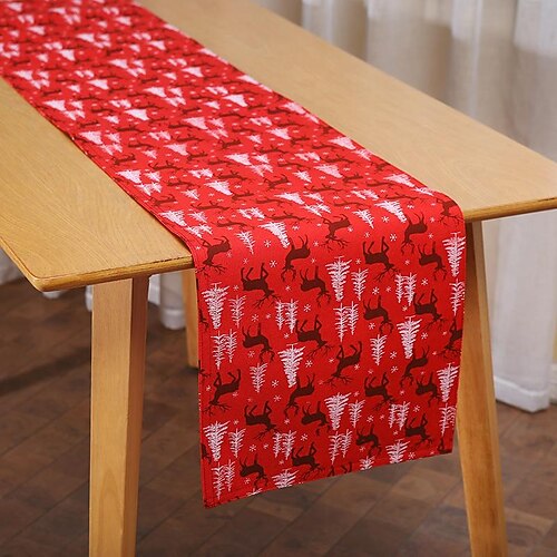 

Christmas Table Runner Christmas Elk Table Runner for Christmas Holiday Kitchen Dining Table Decoration