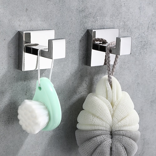 2pcs Wall Hooks for Coats,Stainless Steel Robe Hooks,Wall Mounted