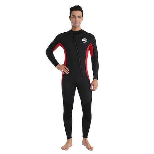 

Men's Full Wetsuit 3mm SCR Neoprene Diving Suit Thermal Warm UPF50 Stretchy Long Sleeve Full Body Back Zip - Diving Surfing Snorkeling Scuba Patchwork Spring Summer Winter