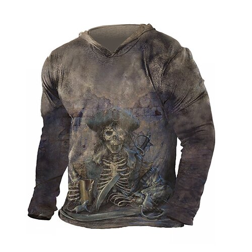 

Men's Unisex Pullover Hoodie Sweatshirt Hooded Skull Graphic Prints Skeleton Print Daily Sports 3D Print Streetwear Designer Casual Clothing Apparel Hoodies Sweatshirts Long Sleeve Dark Gray